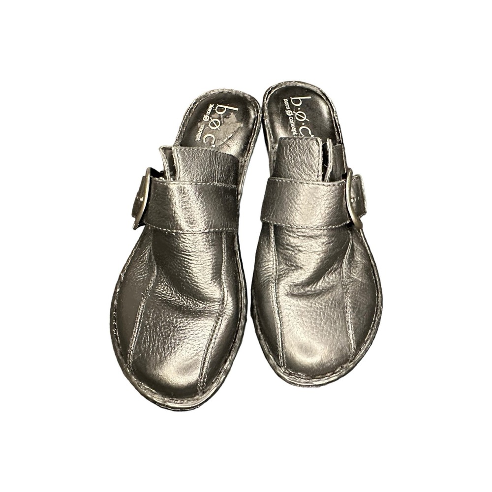 Born Concepts B.O.C. BC3382 Bicycle Toe Buckle Wedge Mule Clogs Shoes Womens 9